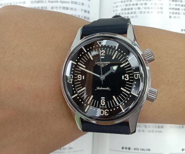 台中流當品拍賣 二手極新 原裝 LONGINES 浪琴 不鏽鋼 自動 潛水錶 男錶 喜歡價可議 ZR508