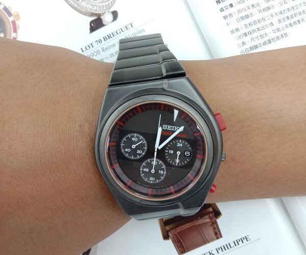 台中流當品 SEIKO GIUGIARO DESIGN 不鏽鋼 石英 計時 男錶 9成5新 喜歡價可議ZR559